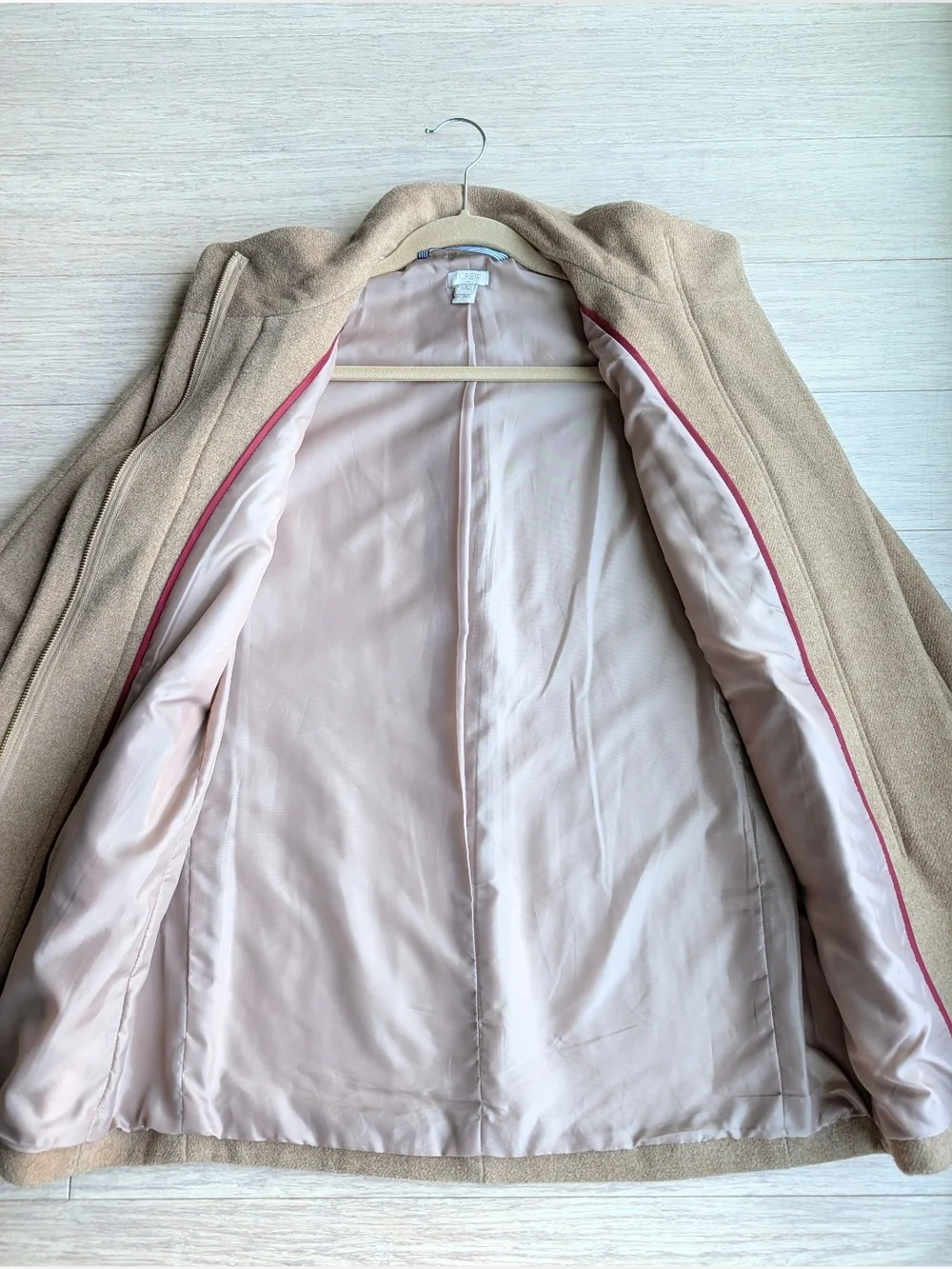 JCrew Wool Blend Stand-Collar City Coat in Camel - Picture 3 of 4